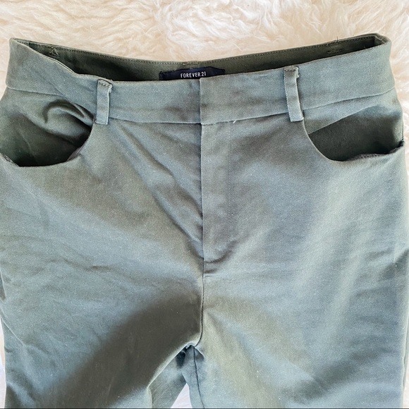 Forever 21 Olive Green Ankle Chinos - Picture 4 of 6